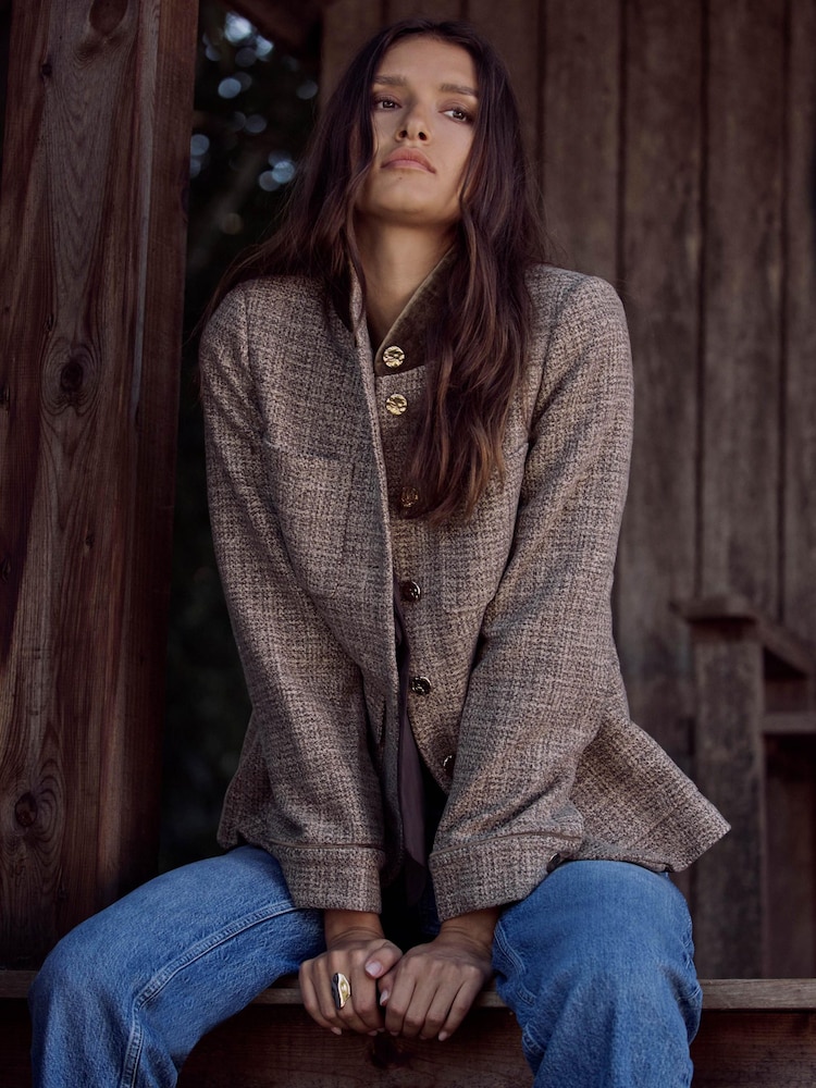 Mint Velvet Natural Wool Blend Heritage Jacket - Image 2 of 8 Mint Velvet Natural Wool Blend Heritage Jacket - Image 2 of 8