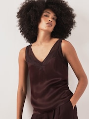 Mint Velvet Red Satin Lace Camisole - Image 1 of 7