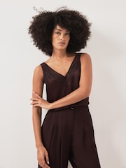 Mint Velvet Red Satin Lace Camisole - Image 5 of 7