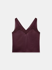 Mint Velvet Red Satin Lace Camisole - Image 6 of 7