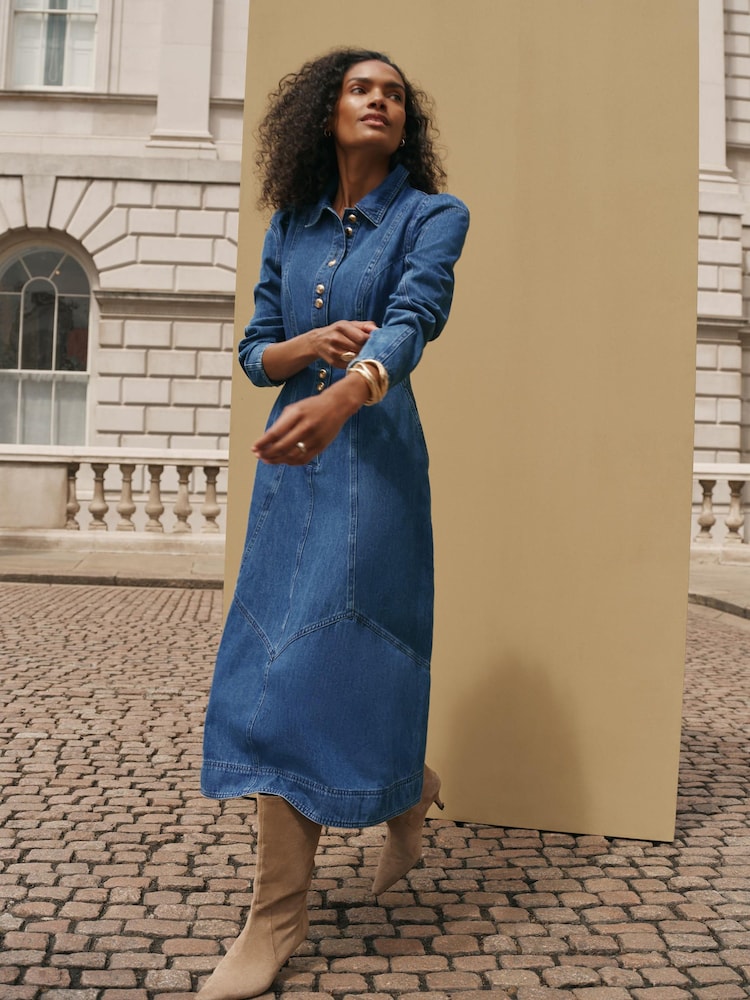 Mint Velvet Midi Teksas Košulja haljina - Slika 2 od 7