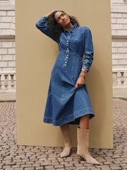 Mint Velvet Midi Teksas Košulja haljina - Slika 3 od 7
