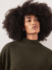 Mint Velvet Green Cotton Blend High Neck Top - Image 4 of 7