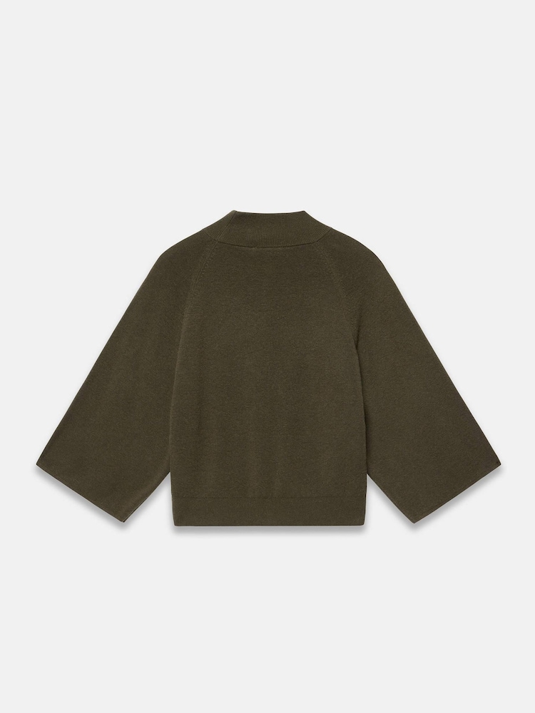 Mint Velvet Green Cotton Blend High Neck Top - Image 7 of 7