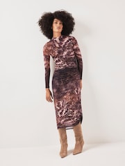 Mint Velvet Sažetak Print pletivo Midi Haljina - Slika 1 od 7
