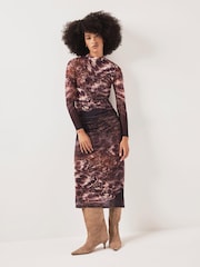 Mint Velvet Sažetak Print pletivo Midi Haljina - Slika 3 od 7
