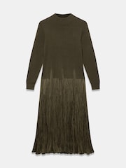 Mint Velvet Green Layered Knit Midi Dress - Image 7 of 8