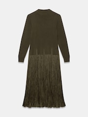 Mint Velvet Green Layered Knit Midi Dress - Image 8 of 8