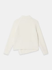 Mint Velvet White Cotton Blend Button Detail Jumper - Image 7 of 7