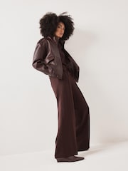 Rot - Mint Velvet Wide-Leg-Hose aus Satin - Bild 2 von 5