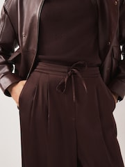 Rot - Mint Velvet Wide-Leg-Hose aus Satin - Bild 3 von 5