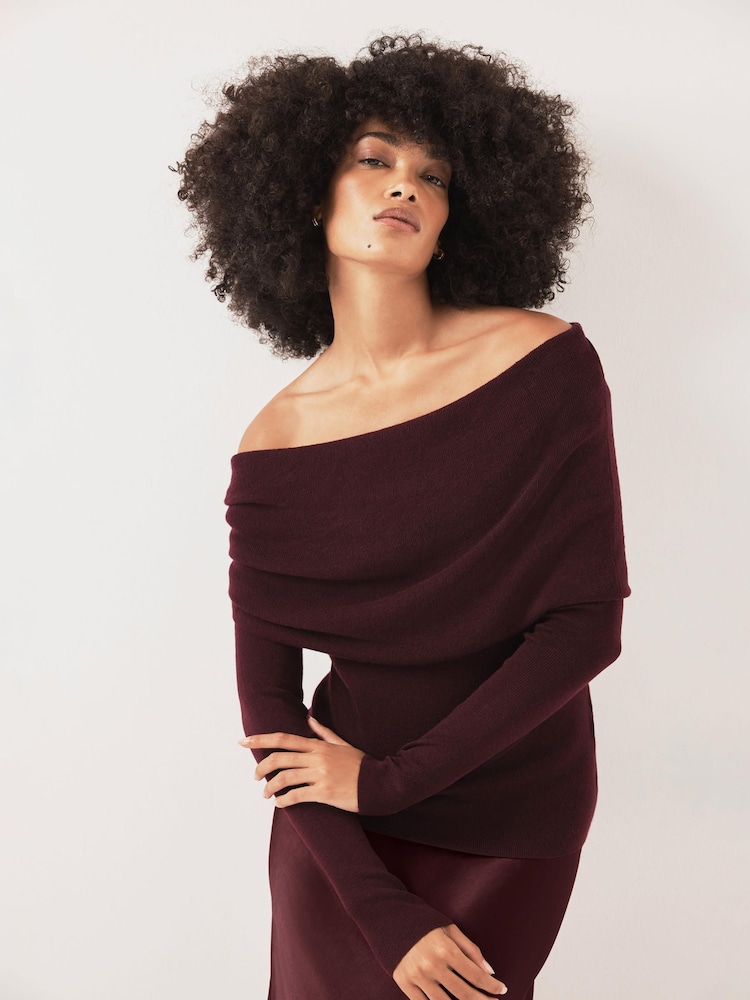 Mint Velvet Red Bardot Knit Top - Image 2 of 8