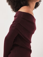 Mint Velvet Red Bardot Knit Top - Image 3 of 8