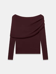 Mint Velvet Red Bardot Knit Top - Image 8 of 8