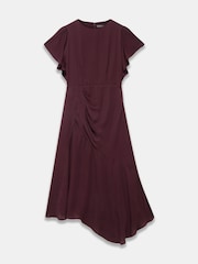 Rouge - Robe mi-longue Mint Velvet asymétrique drapée - Image 7 de 8