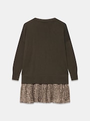 Mint Velvet Green Wool Blend Printed Mini Dress - Image 7 of 7