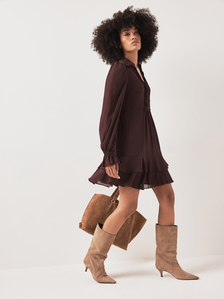 Mint Velvet Red Ruffle Mini Dress - Image 1 of 7 Mint Velvet Red Ruffle Mini Dress - Image 1 of 7