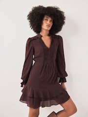 Mint Velvet Red Ruffle Mini Dress - Image 2 of 7