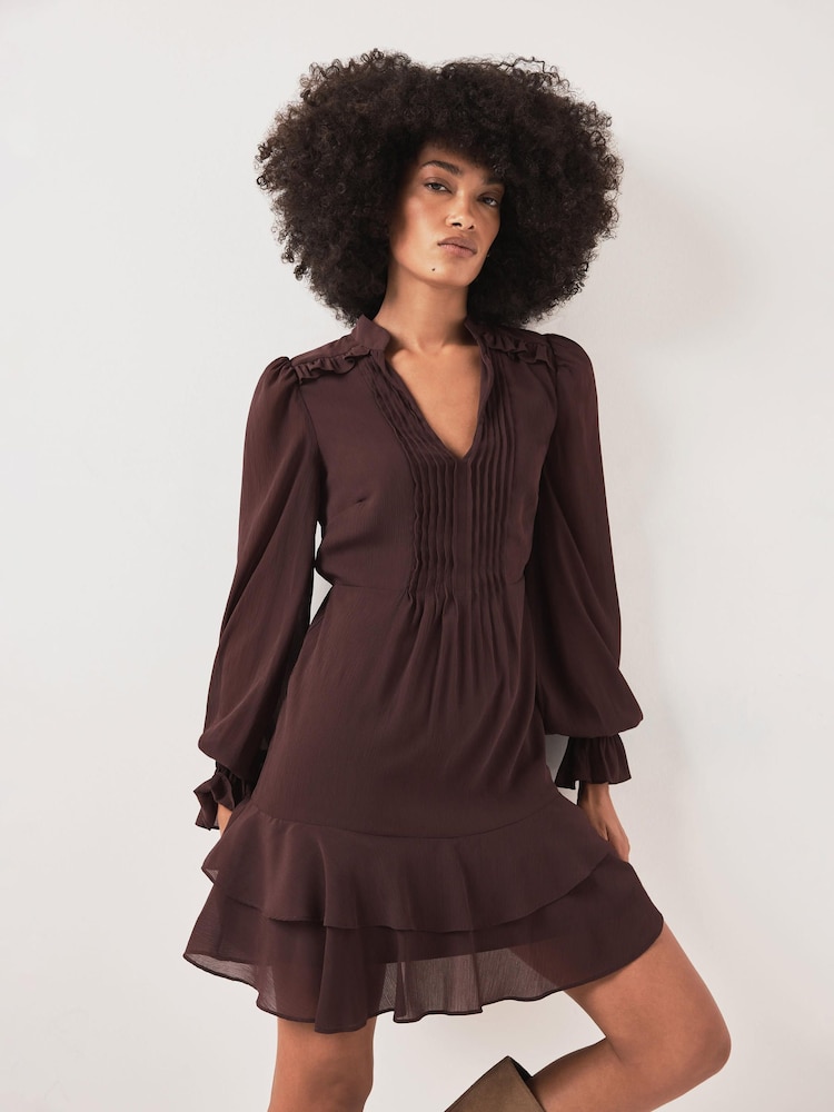 Mint Velvet Red Ruffle Mini Dress - Image 2 of 7 Mint Velvet Red Ruffle Mini Dress - Image 2 of 7