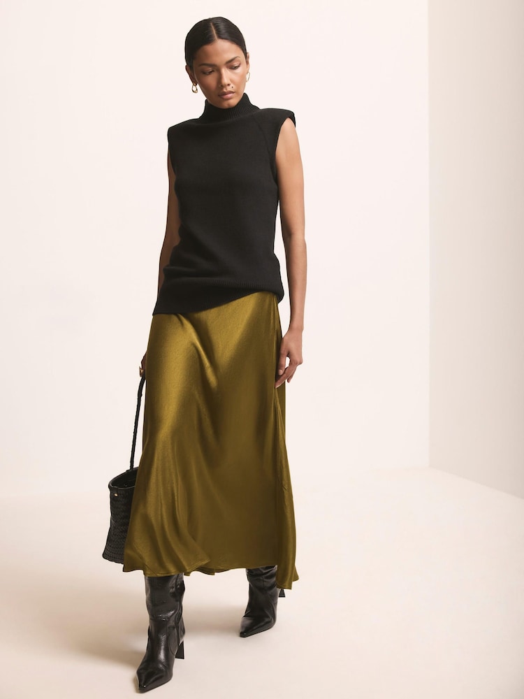 Mint Velvet Black Shoulder Pad Sleeveless Knit Top - Image 2 of 7