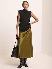 Mint Velvet Black Shoulder Pad Sleeveless Knit Top - Image 4 of 7