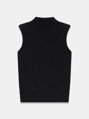 Mint Velvet Black Shoulder Pad Sleeveless Knit Top - Image 7 of 7