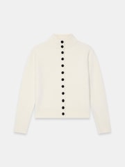 Mint Velvet White Funnel Neck Knit Cardigan - Image 7 of 8