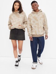 Gap Beige Letters Print Teen  Logo Hoodie - Image 1 of 1