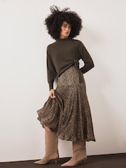Mint Velvet Green Floral Print Midi Skirt - Image 1 of 7
