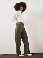 Mint Velvet Green Tailored Barrel Leg Trousers - Image 4 of 6