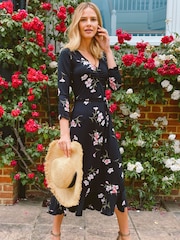 Sosandar multi floral Print Jersey Midi Dress - Image 5 of 5