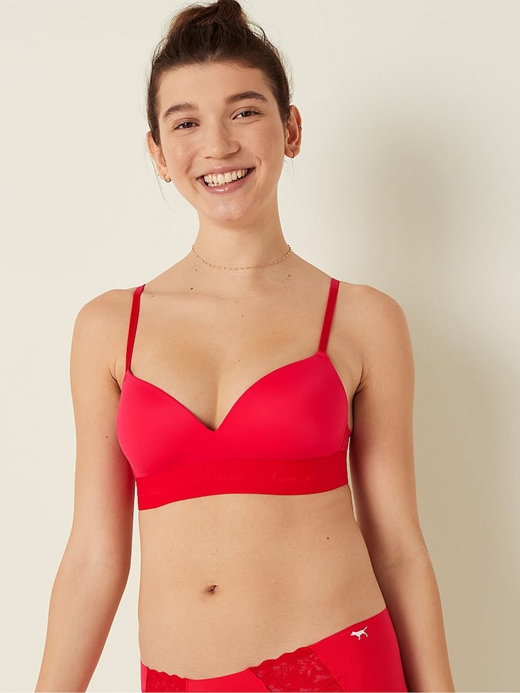 Victoria's Secret PINK Red Pepper Wear Everywhere Non Wired Push Up Bra - Image 1 of 5 Victoria's Secret PINK Red Pepper Wear Everywhere Non Wired Push Up Bra - Image 1 of 5