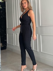Girl In Mind Black Wrap Jumpsuit - Image 4 of 5