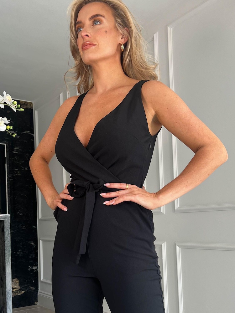 Girl In Mind Black Wrap Jumpsuit - Image 5 of 5
