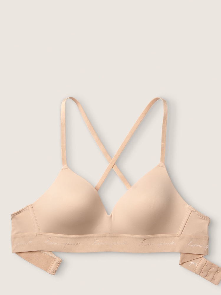 Victoria's Secret PINK Beige Nude Non Wired Lightly Lined Smooth T-Shirt Bra - Image 2 of 2 Victoria's Secret PINK Beige Nude Non Wired Lightly Lined Smooth T-Shirt Bra - Image 2 of 2