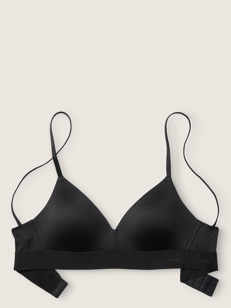 Victoria's Secret PINK Pure Black Non Wired Lightly Lined Smooth T-Shirt Bra - Image 5 of 5