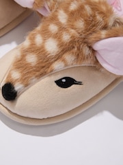 Boux Avenue Brown Deer Plush Mule Slippers - Image 5 of 6