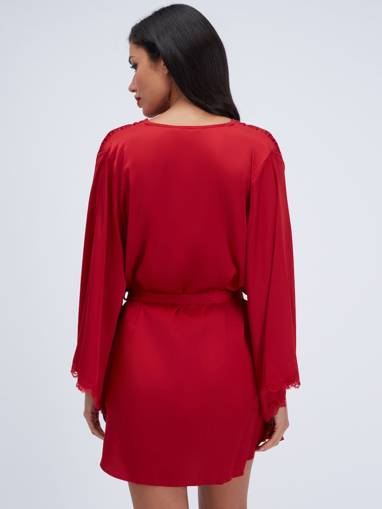 Rouge - Boux Avenue Kaya Peignoir Court En Satin - Image 2 de 5