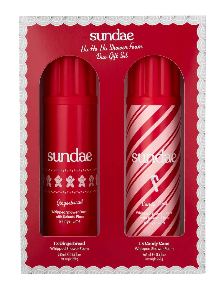 Sundae Ho Ho Ho Gingerbread Candy Cane Duo Shower Foam Gift Set - Image 1 of 4 Sundae Ho Ho Ho Gingerbread Candy Cane Duo Shower Foam Gift Set - Image 1 of 4
