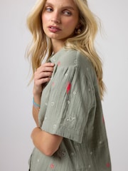 SCAMP & DUDE дәкемен кестеленген жейде - 4суретінің 3 суреті