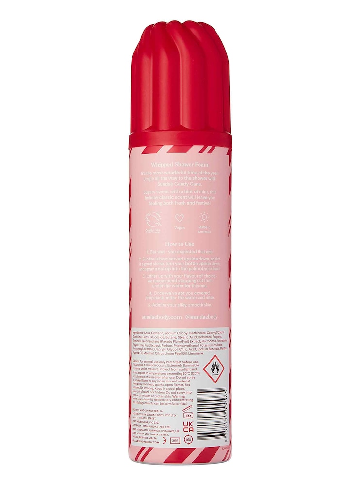 Sundae Candy Cane Shower Foam 265ml - Image 2 of 2 Sundae Candy Cane Shower Foam 265ml - Image 2 of 2