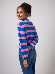 Asul - SCAMP & DUDE Stripe Long Sleeve Cardigan - Larawan 2 ng 5