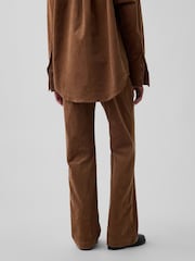 Įdegis rudas - Gap Mid Rise Corduroy Relaxed Flare Trousers - 2 paveikslėlis iš 6