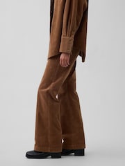 Įdegis rudas - Gap Mid Rise Corduroy Relaxed Flare Trousers - 3 paveikslėlis iš 6