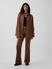 Įdegis rudas - Gap Mid Rise Corduroy Relaxed Flare Trousers - 5 paveikslėlis iš 6