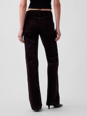 Tamsiai ruda - Gap Mid Rise Corduroy Relaxed Flare Trousers - 2 paveikslėlis iš 5