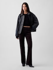 Tamsiai ruda - Gap Mid Rise Corduroy Relaxed Flare Trousers - 5 paveikslėlis iš 5