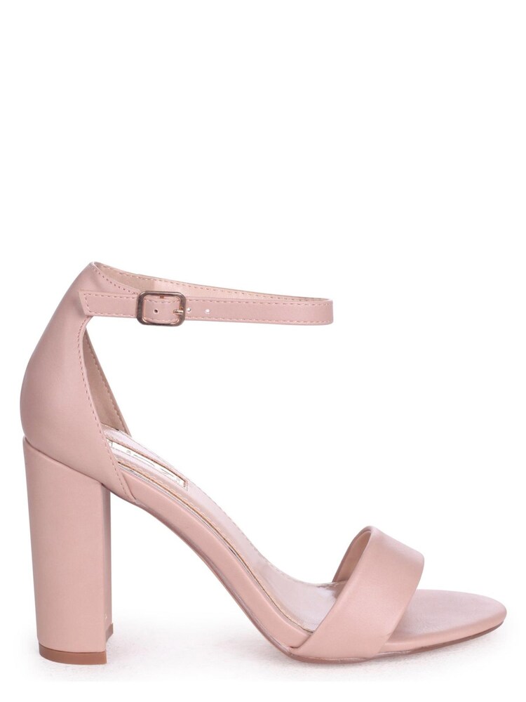 Linzi Nude Nelly Soft Faux Suede Single Sole Block Heel - Image 2 of 4 Linzi Nude Nelly Soft Faux Suede Single Sole Block Heel - Image 2 of 4