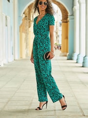 Sosandar Overall mit Animal-Print und Wickeldesign - Bild 4 von 5