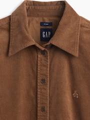 Įdegis rudas - „Gap“ velveto dideli marškiniai - 4 paveikslėlis iš 5